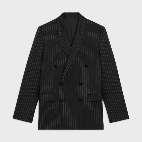  CELINE賽琳思琳 22年秋冬 男士 西服外套 條紋羊毛織物矩形夾克 2V21D219M.10AC