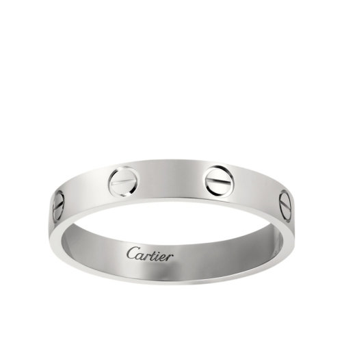 CARTIER/卡地亞 經典款LOVE 18K金白金結婚對戒戒指 B4085100