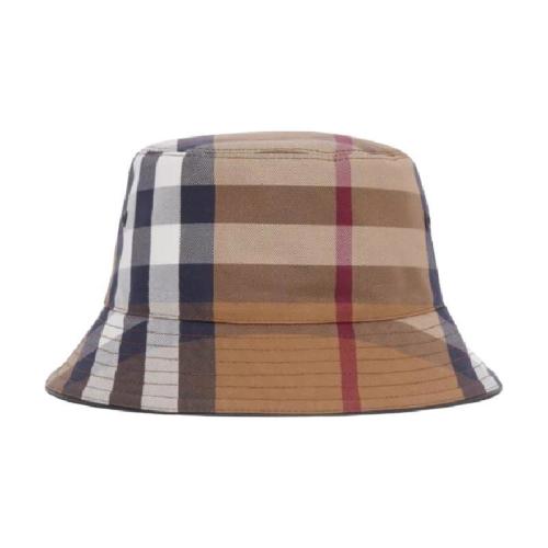  BURBERRY 22年秋冬 女士 格紋棉質帆布漁夫帽 80416161 預定商品1-3周發貨
