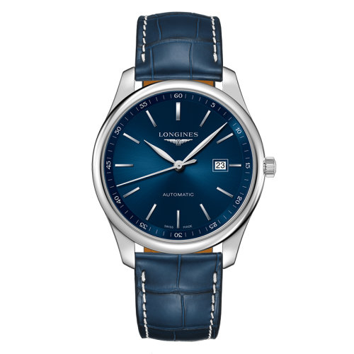 LONGINES/浪琴  名匠系列 自動機械表藍盤精鋼表殼皮質表帶男表42毫米L2.893.4.92.0