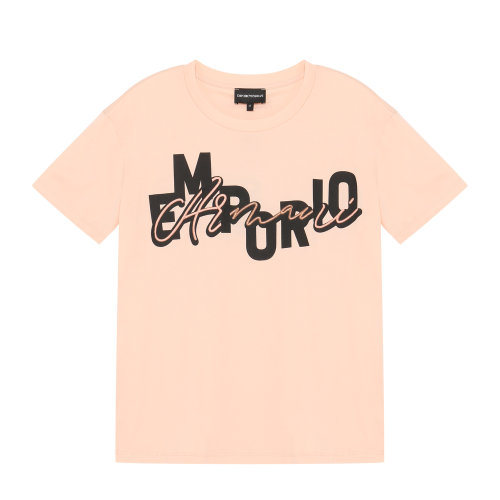Emporio Armani/安普里奧阿瑪尼 裸粉色 女士品牌LOGO標識印花圓領短袖T恤 3H2T7C-2JSYZ-0303