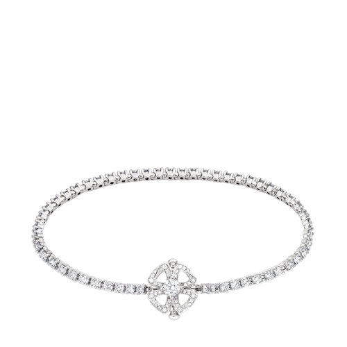 BVLGARI/寶格麗 FIOREVER 系列 18K金白金滿(mǎn)鉆四瓣花優(yōu)雅手鏈358399