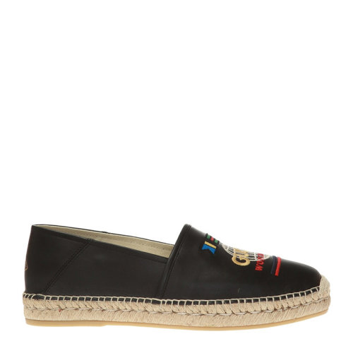 GUCCI/古馳  男士黑色皮革LOGO圖案平底鞋單鞋  599532-A9L00-1000