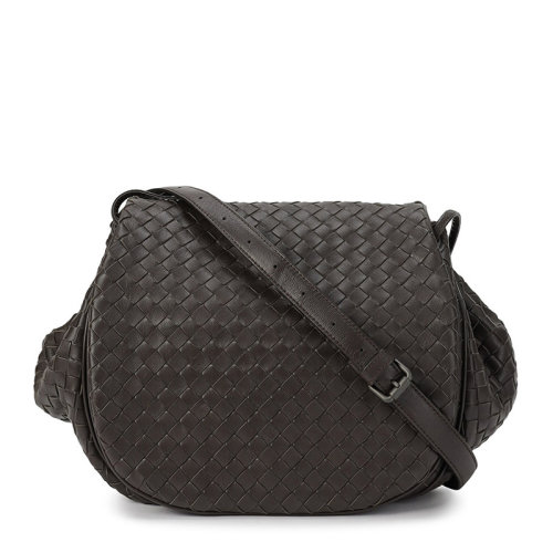 Bottega Veneta/葆蝶家 女士深棕色編織小羊皮單肩包斜挎包男包 245342-V0016-2072