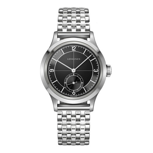 LONGINES/浪琴 經典復刻系列 男女同款黑色自動機械精鋼表殼和表帶腕表38.5毫米L2.828.4.53.6