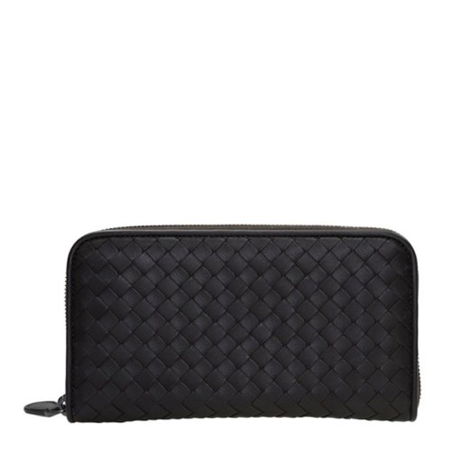 Bottega Veneta/葆蝶家 男士羊皮經(jīng)典編織長款錢包手拿包