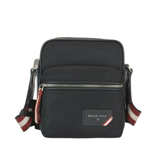BALLY/巴利 男包 男士黑色皮質(zhì)時(shí)尚百搭拉鏈單肩斜挎包 6228740