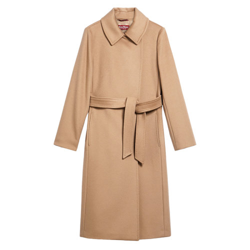MaxMara/麥絲瑪拉 經典款 BCOLLAG系列 女士駝色羊毛大衣6016171906006