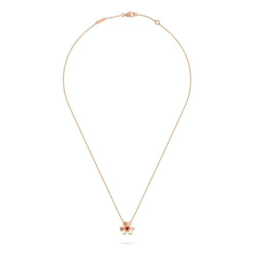  VCA梵克雅寶 22年秋冬 女士 吊墜 Pendentif Frivole， mini modele Or rose 750/1000， Rubis V