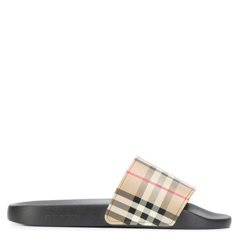 BURBERRY/博柏利  巴寶莉拖鞋   百搭 男士米色經典時尚格紋拖鞋涼拖 80239651