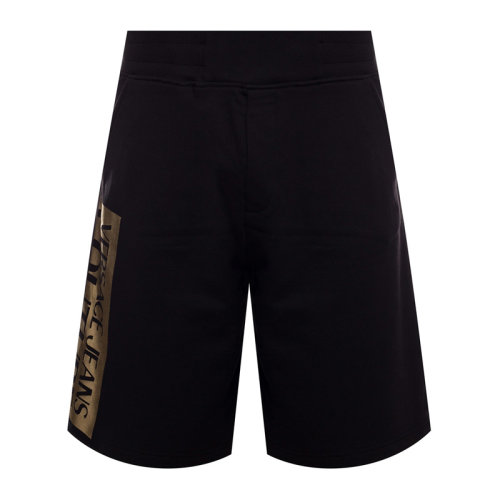 VERSACE JEANS/范思哲牛仔 男士黑色棉質經典字母徽標印花裝飾運動短褲男褲 A4GVA1TC-30318-K42