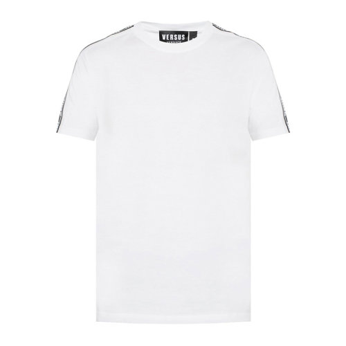 VERSACE/范思哲 男士純色棉質(zhì)經(jīng)典字母徽標印花裝飾圓領短袖上衣T恤 BU90709-BJ10388 多色可選