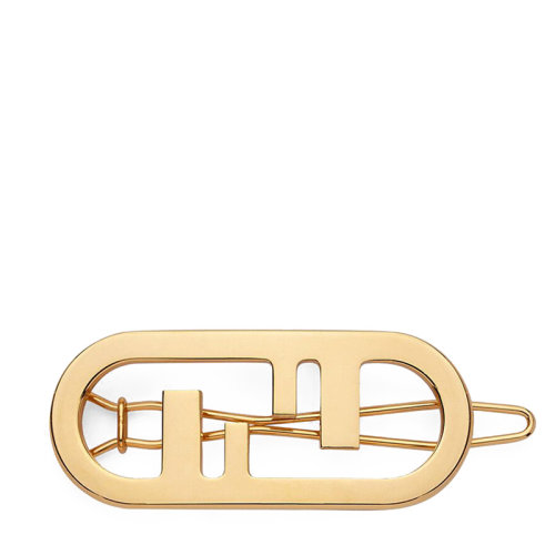 FENDI/芬迪  O’LOCK系列 金色金屬Fendi O'Lock圖案發夾8AH325B08F0CFK