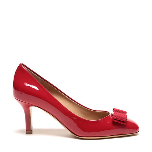 SalvatoreFerragamo/菲拉格慕 女士ERICE70系列漆皮蝴蝶結(jié)高跟鞋 0685232