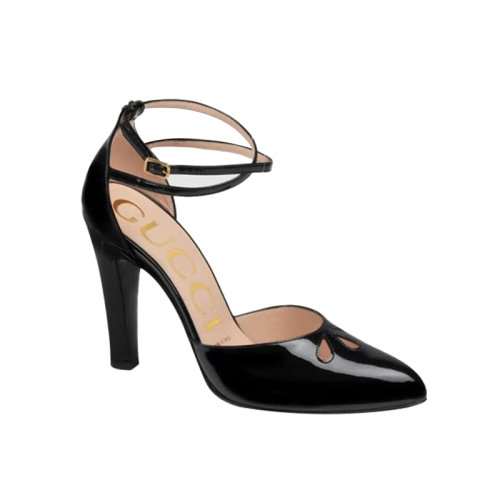Gucci 古馳  經典黑色漆皮女士高跟鞋