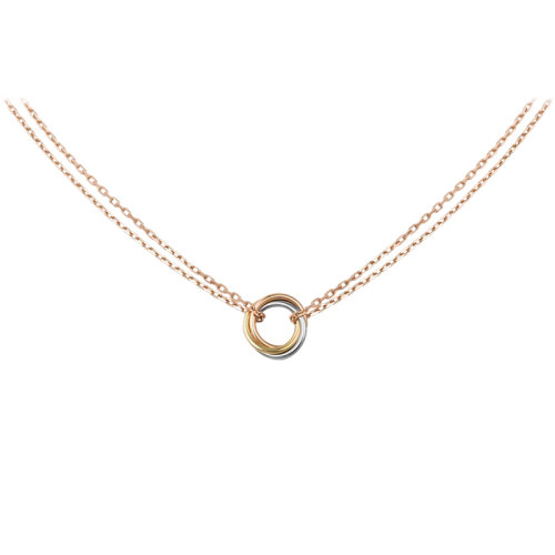 CARTIER/卡地亞 TRINITY系列 18K金黃金白金玫瑰金三色三環(huán)項(xiàng)鏈 B7218200