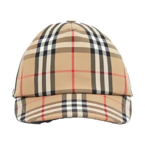  BURBERRY 22年秋冬 女士 徽標嵌花 Vintage 格紋棒球帽 80269291
