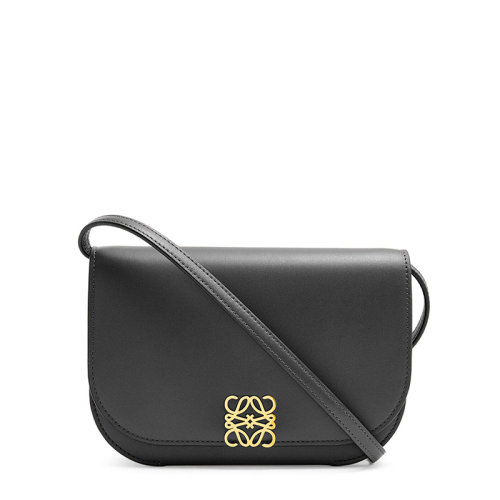 LOEWE/羅意威 20  Goya系列 女士黑色真絲小牛皮金屬徽標磁扣三內袋單肩斜挎手拿包0010593424