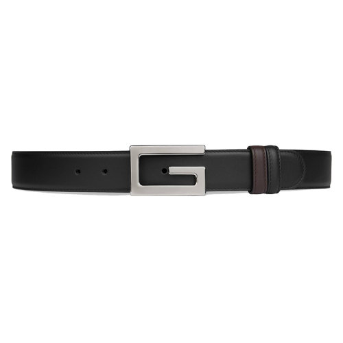 GUCCI/古馳 男士黑色/棕色皮革可逆皮帶350毫米 626974AP0BN1062