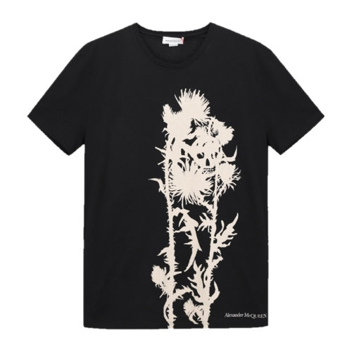 Alexander McQueen/亞歷山大麥昆 男裝 服飾 圓領(lǐng)棉質(zhì)時(shí)尚休閑 男士短袖T恤