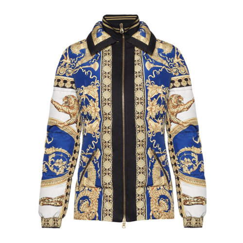 VERSACE/范思哲 女士拼色聚酯纖維經(jīng)典巴洛克圖案印花羽絨外套夾克 A80273-A226681-A7001