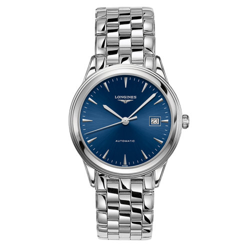 LONGINES/浪琴  軍旗系列 自動(dòng)機(jī)械表藍(lán)盤(pán)鋼鏈男表38.5毫米L4.974.4.92.6