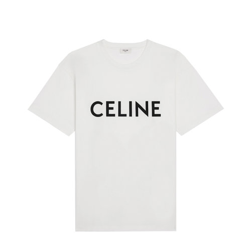 CELINE/賽琳 22年早春新款 男士白色純棉LOGO印花短袖T恤2X681671Q.01CC