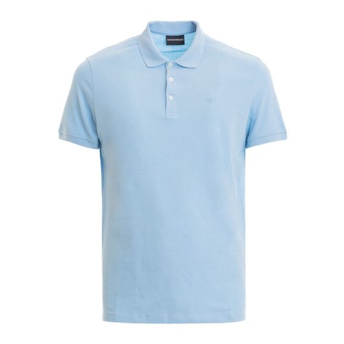  Emporio Armani/安普里奧阿瑪尼 男士淺藍(lán)色棉質(zhì)短袖POLO衫 8N1F12 J0SZ 0781 PLFSX