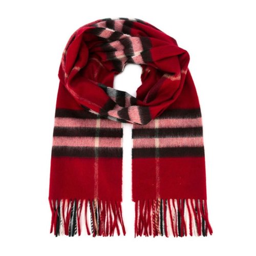 BURBERRY/博柏利 男女通用 中性經典繽紛紅色格紋時尚羊絨圍巾圍脖 3953534