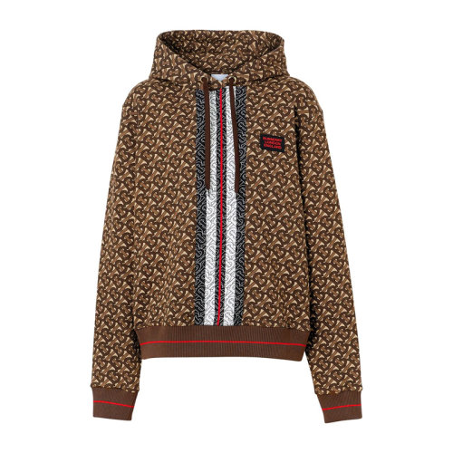Burberry/博柏利 女裝 服裝 棕色棉質多色logo印花連帽運動衫 女衛衣
