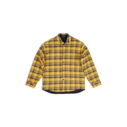  BALENCIAGA巴黎世家 22年秋冬 男士 長袖襯衫 Reversible Shirt in Yellow 720105TNM277660