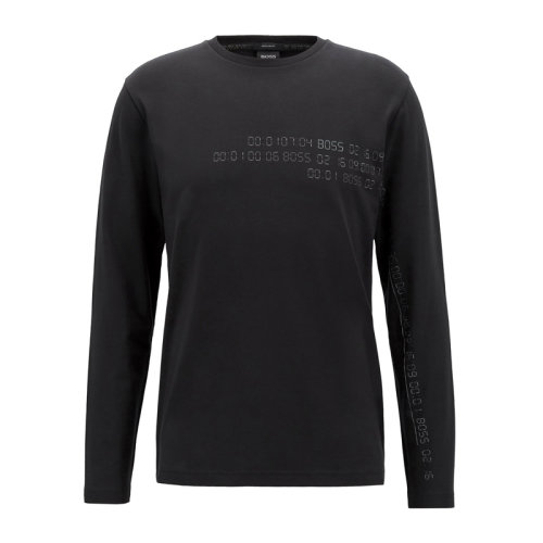 Hugo Boss 雨果博斯  男裝 服飾 黑色棉簡約寬松微標圓領男士衛衣 50399868