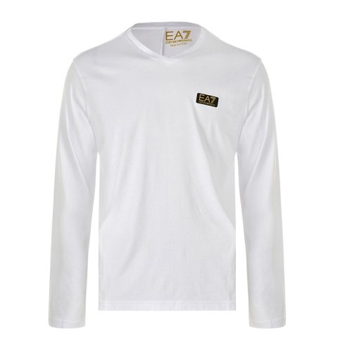  Emporio Armani/安普里奧阿瑪尼 男士白色棉質長袖T恤 6GPT06 JM9Z 1100 PLFSX