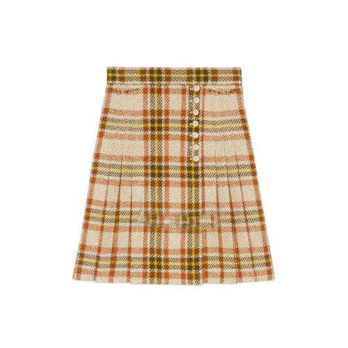 GUCCI/古馳 女裝 時尚百搭 棕色條紋 女士半身裙 643331 ZAF2U 9844  HC0640