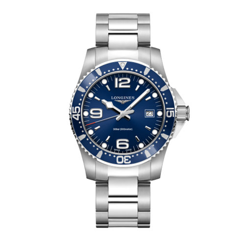 LONGINES/浪琴 康卡斯?jié)撍盗?石英表藍(lán)盤鋼鏈男表41毫米L3.740.4.96.6