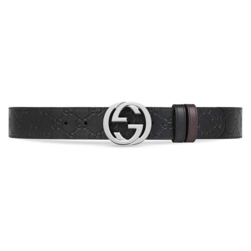  GUCCI古馳 22年秋冬 男士 Gucci Signature皮革雙面腰帶 473030 CWCWN 1070