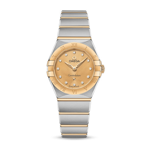 OMEGA/歐米茄 星座系列 精鋼 18K金 鉆石刻度 石英機芯 女士腕表 131.20.25.60.58.001