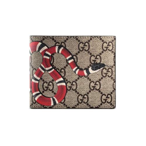  GUCCI古馳 22年秋冬 男士 蛇形印花_人造帆布錢包 451268 K551N 8666 預(yù)定商品2-6周發(fā)貨