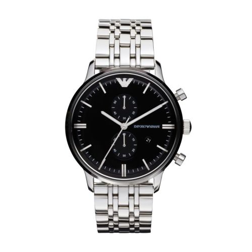 Emporio Armani/安普里奧阿瑪尼 男士鋼帶時尚歐美表休閑商務雙眼多功能腕表 送男友 AR0389