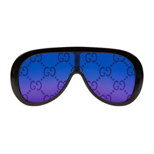  GUCCI古馳 22年秋冬 男士 超大造型面罩風(fēng)格太陽眼鏡 720723 J0741 2340