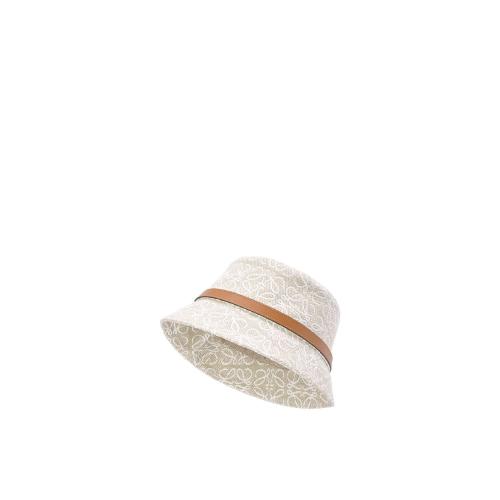  LOEWE羅意威 22年秋冬 女士 帽子 Bucket hat in Anagram jacquard and calfskin K820HB1X05-2 預定商品2-8周發貨