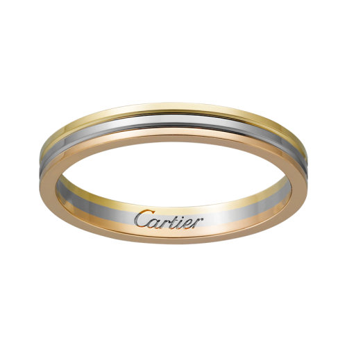 CARTIER/卡地亞 TRINITY系列 18K金黃金白金玫瑰金三色戒指 求婚訂婚結婚對戒 B4209900