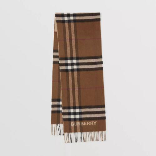  BURBERRY 22年秋冬 男士 對比感格紋羊絨圍巾 80453291 預定商品1-3周發貨