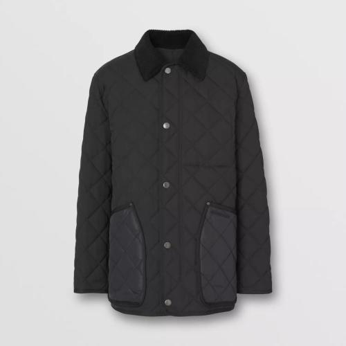  BURBERRY 22年秋冬 男士 燈芯絨衣領(lǐng)菱形絎縫谷倉夾克 80491351