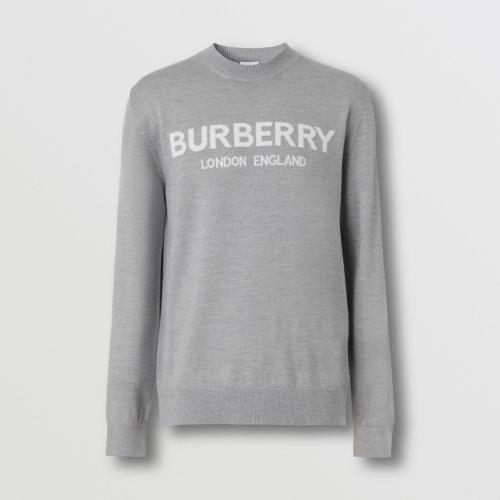  BURBERRY 22年秋冬 男士 徽標嵌花羊毛混紡針織衫 80548971