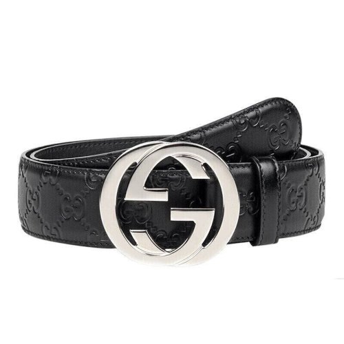 GUCCI/古馳   經典款 Signature男士牛皮印花雙G腰帶