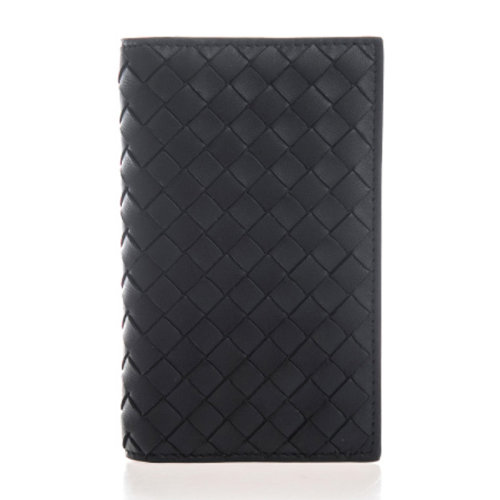 Bottega Veneta/葆蝶家 中性款深綠色羊皮編織對(duì)折長(zhǎng)款錢夾錢包手拿包 156823-V001N-3008