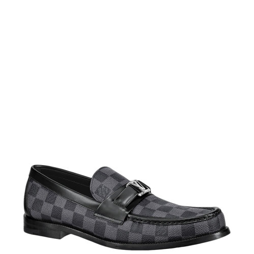 Louis Vuitton/路易威登 22年早春新款 MAJOR系列 男士石墨灰色Damier圖案帆布樂(lè)福鞋1A4OKT