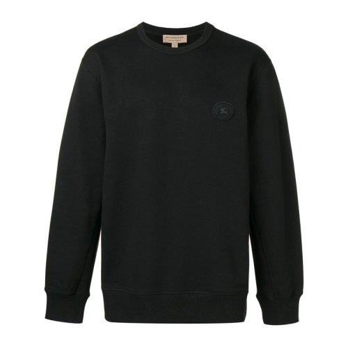 Burberry/博柏利 男裝 服飾 黑色棉質騎士標志圓領長袖運動衫 男衛衣