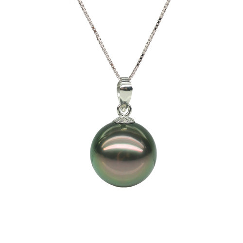 zhuella/珠艾樂 大溪地黑珍珠18k金吊墜 10-11mm